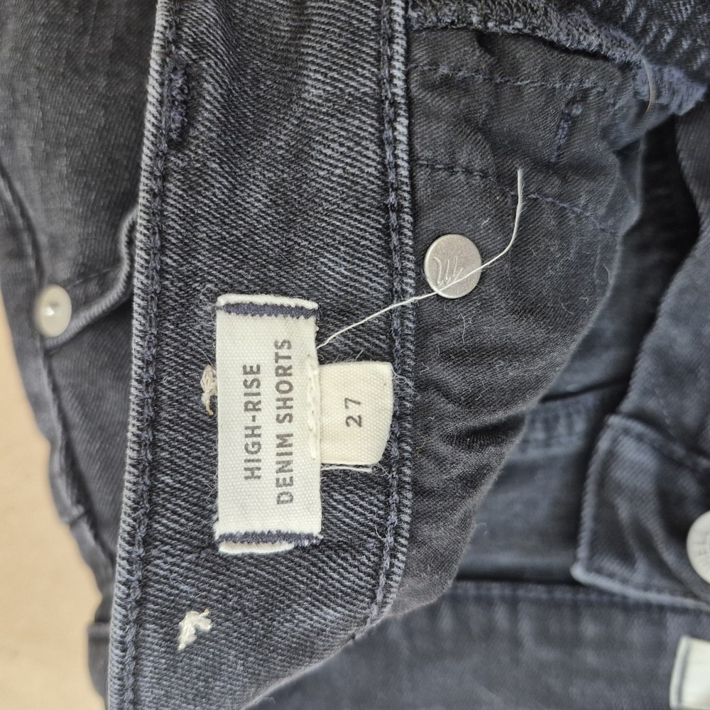 Madewell High Rise Denim Shorts Womens 27 Charcoal Black Cut-Off Stretch - Picture 4 of 7